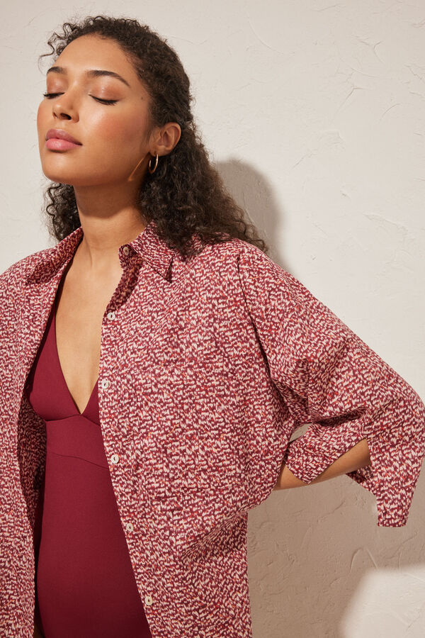 Women'secret Camisola 100% algod&oacute;n estampado granate estampado