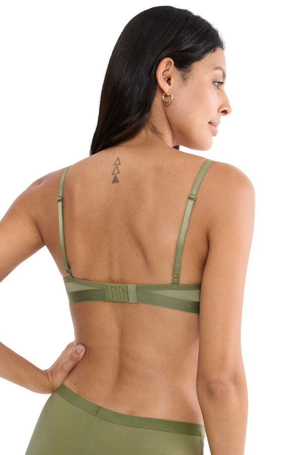 Triumph Soutien decote profundo em renda estampada verde