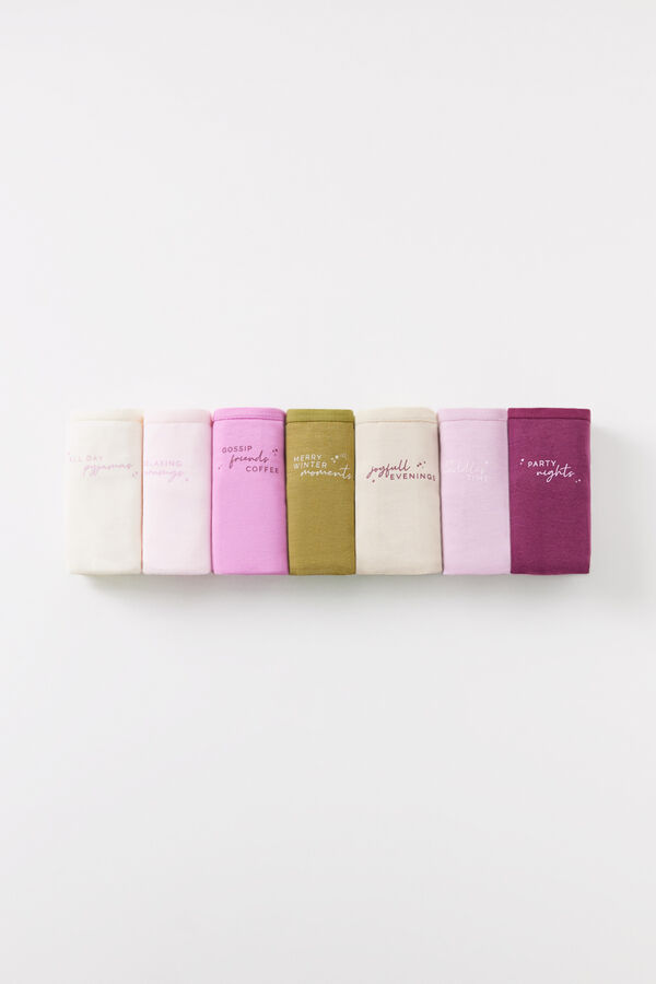 Women'secret Pack 7 tangas algod&oacute;n mensaje blanco