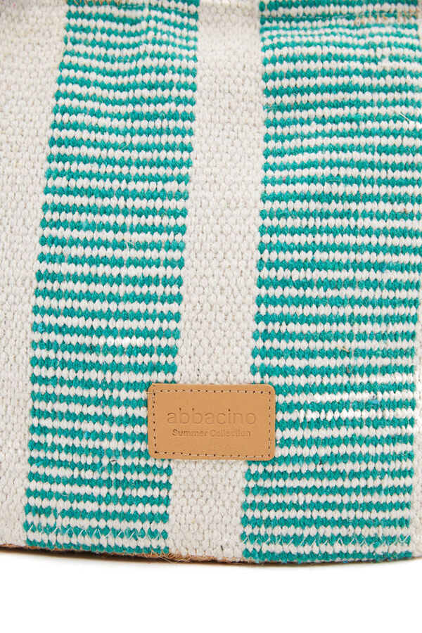 Abbacino Cesta pequena de ráfia riscas azul