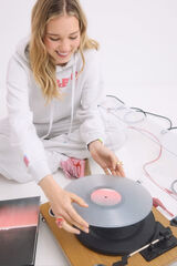 HI&BYE Sweatshirt de capuz de algod&atilde;o cinza cinzento