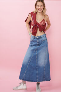 HI&BYE Soutien top triangular renda vermelho-escuro