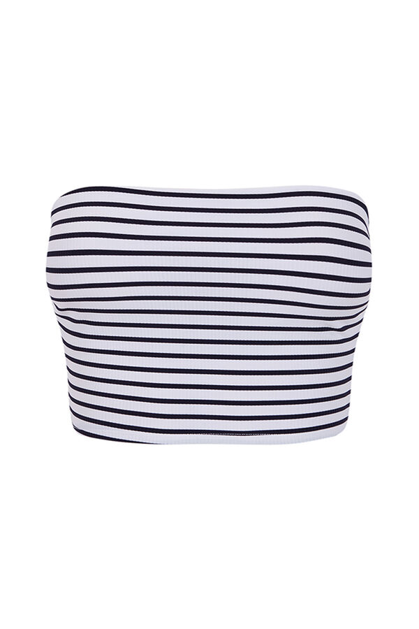 Women'secret Top cropped riscas marinho azul