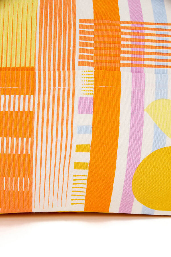 Abbacino Mala de praia com estampado geom&eacute;trico em verde vermelho