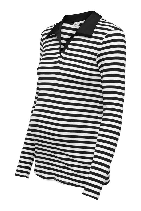 Only Maternity Polo de rayas maternity  blanco