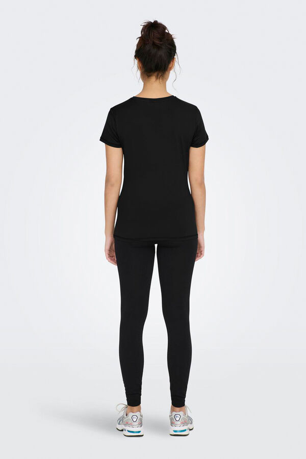 Only Play Camiseta deportiva manga corta negro