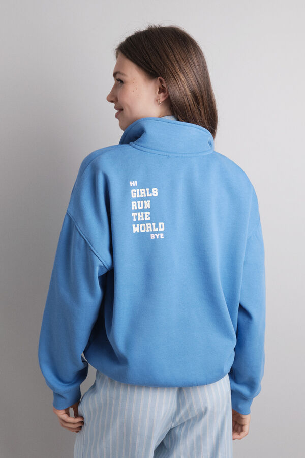 HI&BYE Sudadera polo felpa azul  azul