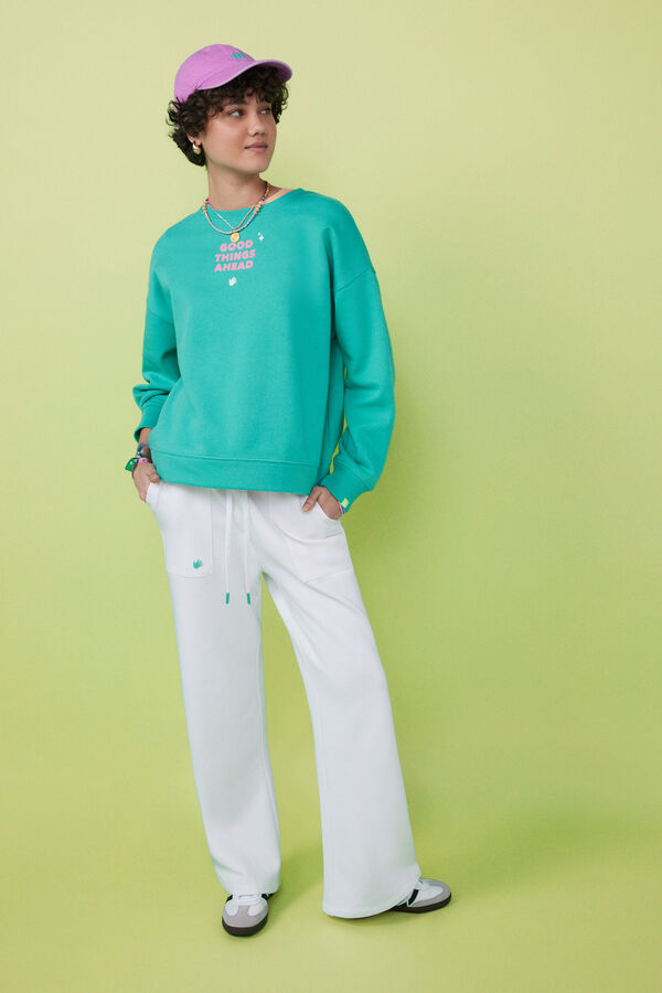 HI&BYE Sudadera felpa verde logo  verde