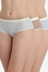 DIM Pack de 3 bragas culotte de algod&oacute;n el&aacute;stico con estampados estampado