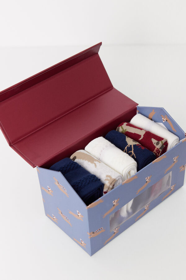 Women'secret Pack 6 calcetines altos salchichas estampado