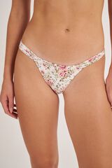 Bohodot Cueca de biqu&iacute;ni brasileira floral branco