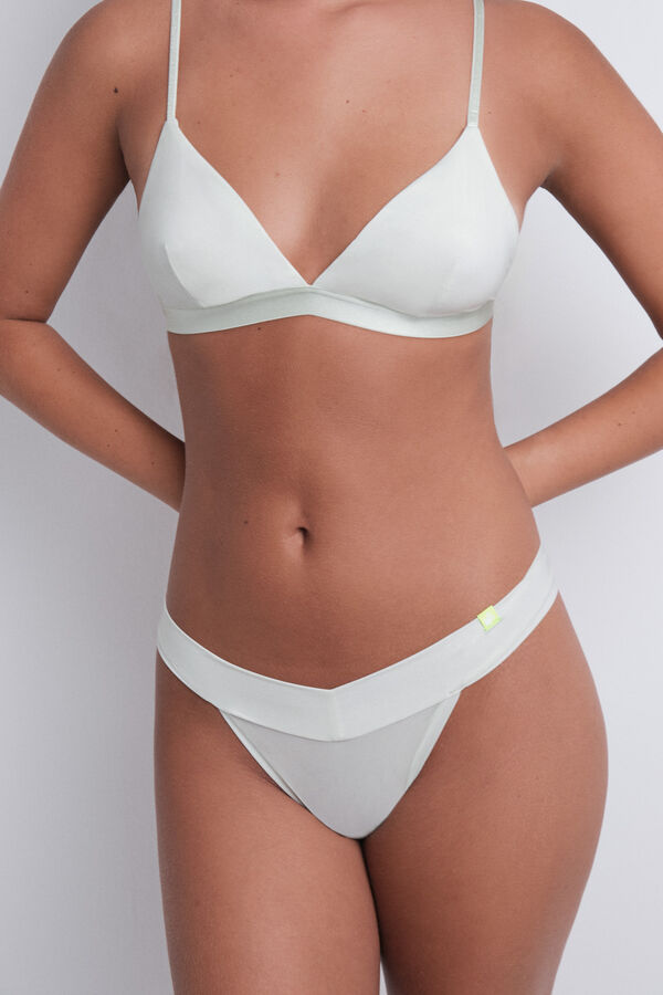 HI&BYE Braga tanga microfibra brillo verde verde