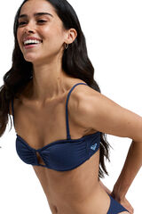 Roxy Top de bikini Bandeau brillo azul