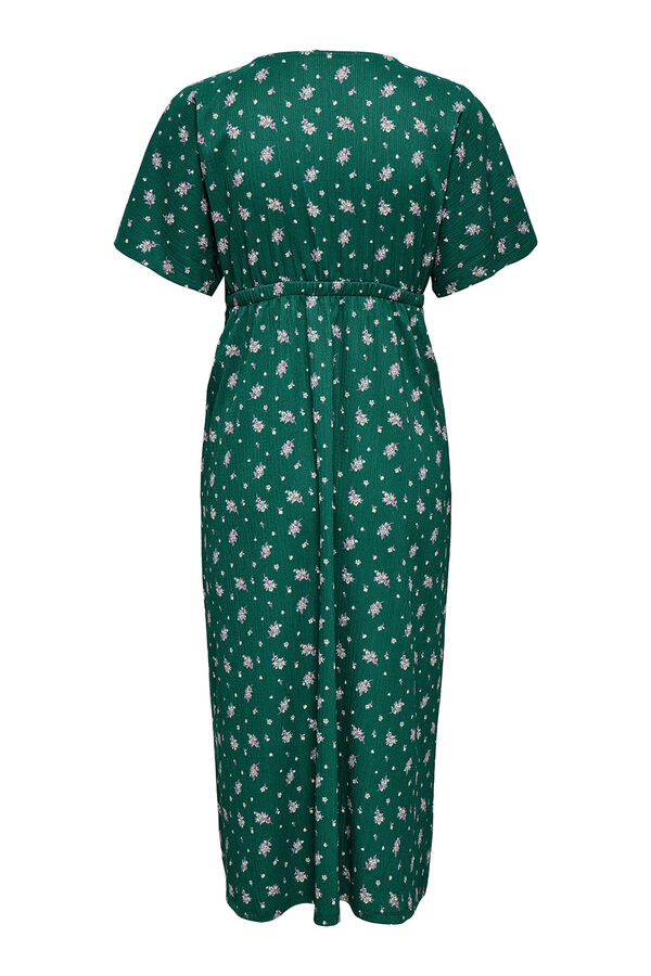 Only Maternity Vestido longo e flu&iacute;do de manga curta para maternity e amamenta&ccedil;&atilde;o verde