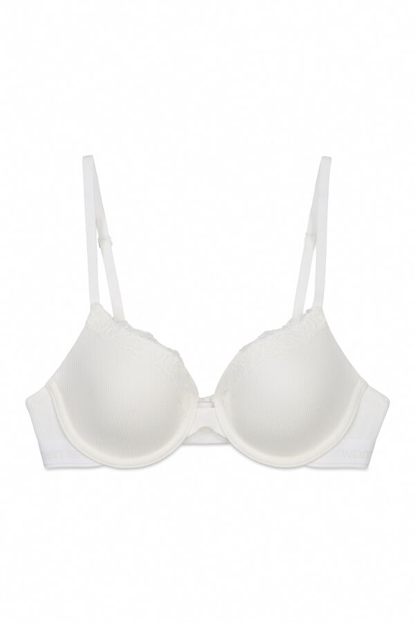 Women'secret Soutien cl&aacute;ssico canelado em algod&atilde;o branco BEAUTIFUL branco