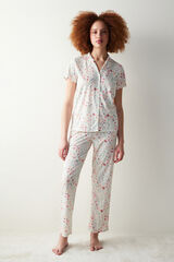 Penti Conjunto de pijama com camisola e cal&ccedil;a flores de primavera estampado
