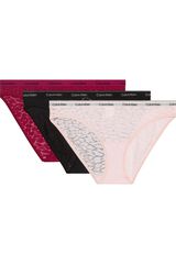 Calvin Klein Pack de 3 bragas de encaje rosa