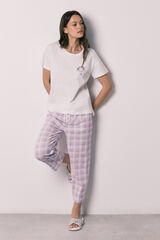 Women'secret Pijama comprido em algod&atilde;o Mafalda aos quadrados estampado