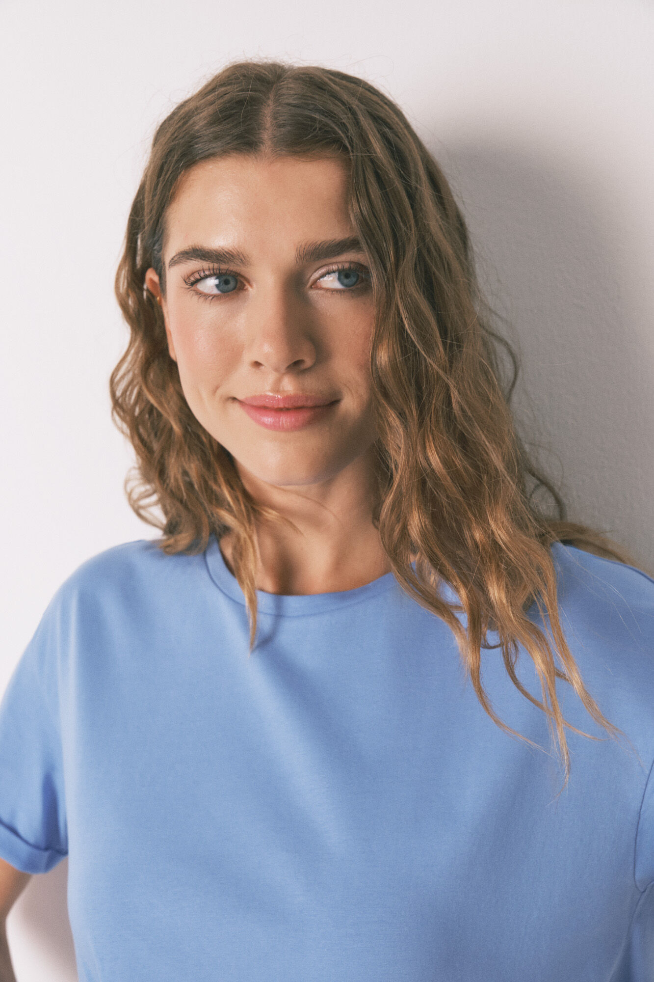 Women'secret Camiseta azul 100% algod&oacute;n