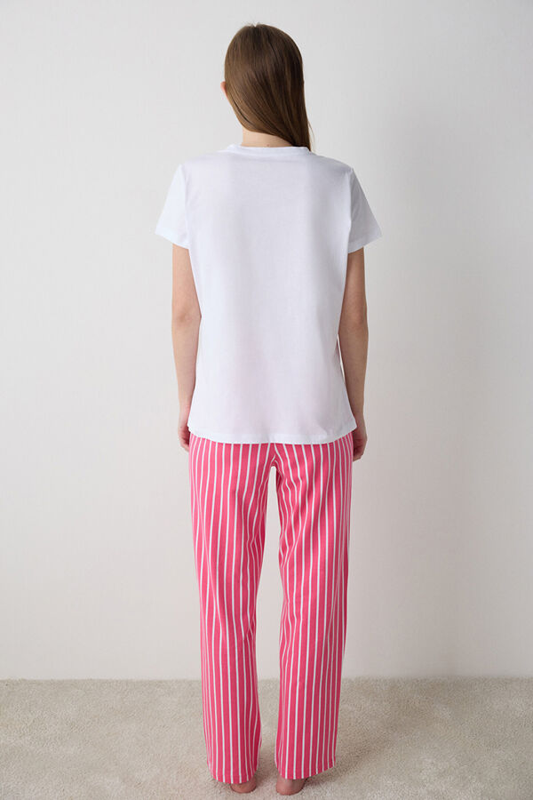 Penti Conjunto de pijama pijama comprido riscas branco