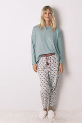 Women'secret Pantal&oacute;n largo 100% algod&oacute;n estampado flores estampado