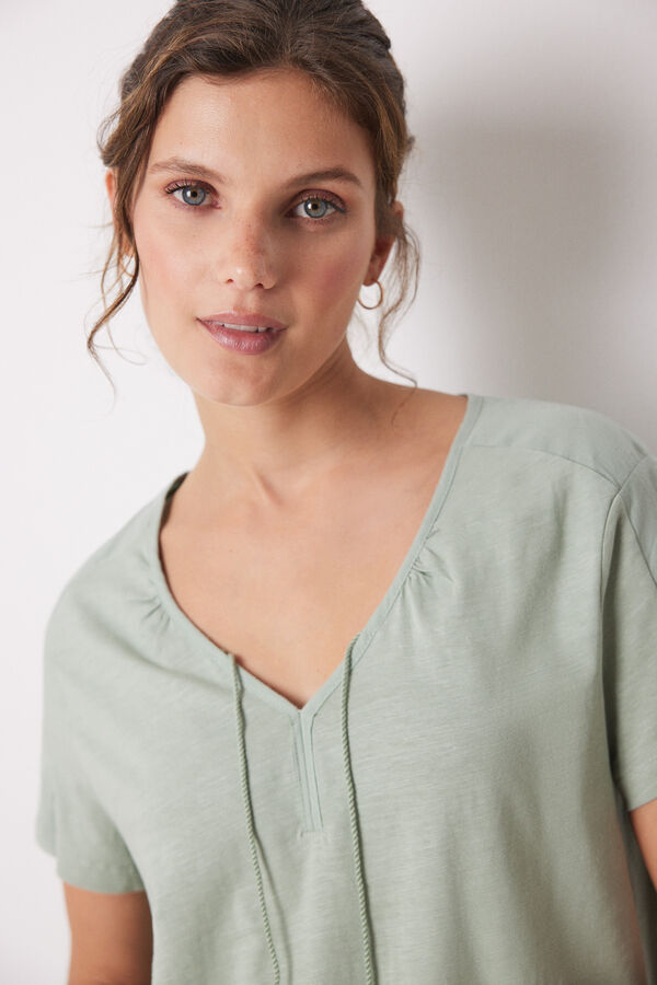 Women'secret T-shirt 100% algodão verde verde