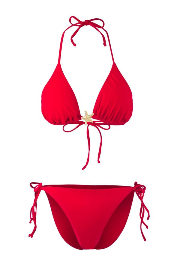 Trendyol Conjunto de biqu&iacute;ni triangular com detalhe de estrela vermelho