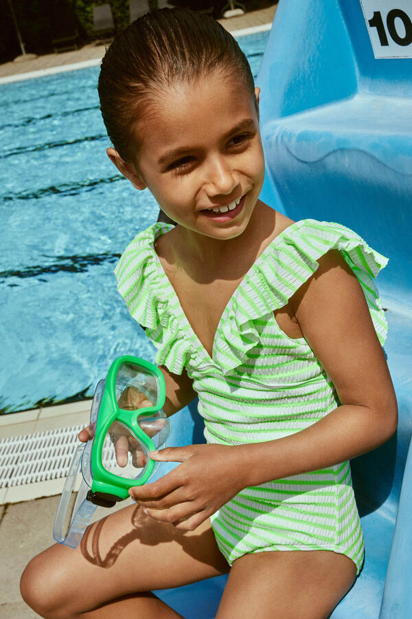 Name it Fato de banho para menina estampado de riscas verde