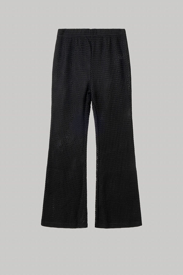 Gisela Pantal&oacute;n largo crochet negro negro