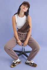 HI&BYE Riñonera pana marrón marrón