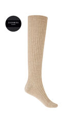 Punto Blanco Meias com nervuras bege