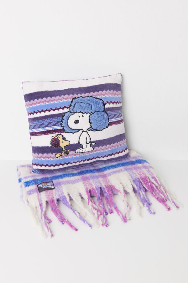 Women'secret Bufanda efecto lana cuadros Snoopy  estampado