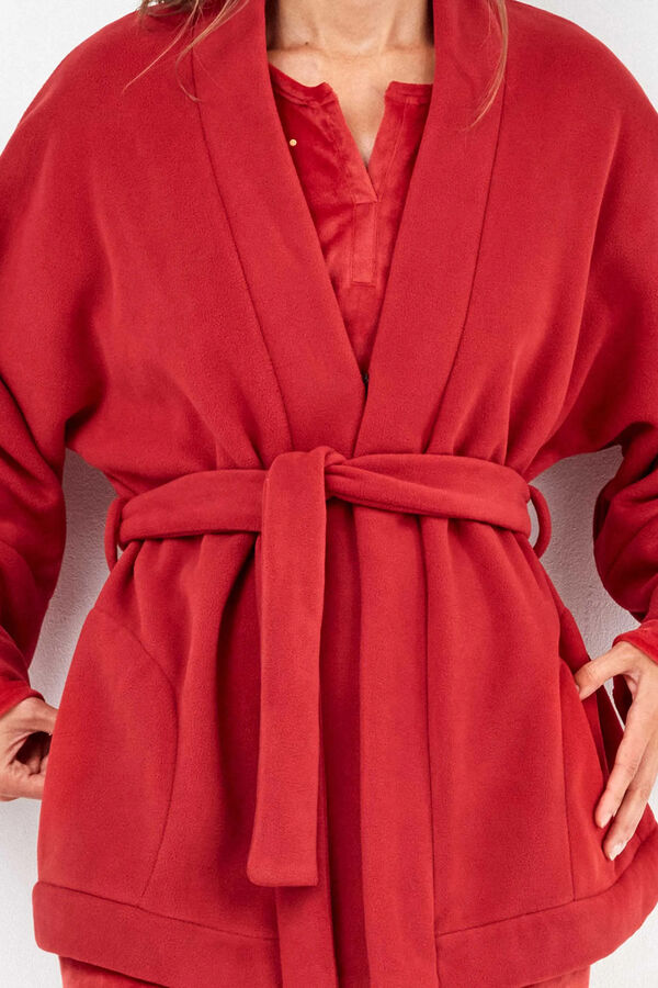 Gisela Robe de pele vermelha castanho