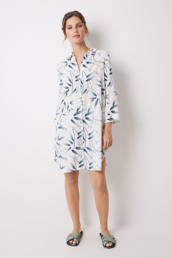 Women'secret Camisola de viscose com estampado oriental verde