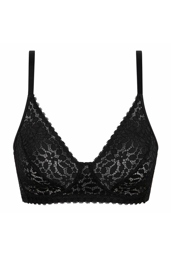 DIM Sujetador sin aros de encaje floral Daily Dentelle negro