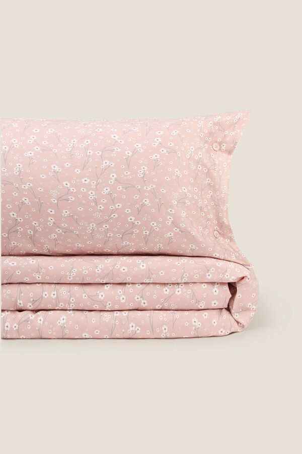 Textura Capa n&oacute;rdica algod&atilde;o acetinado flores rosa