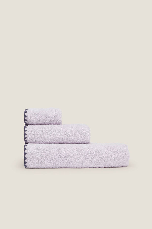 Textura Toalla ba&ntilde;o pespunte decorativo morado/lila