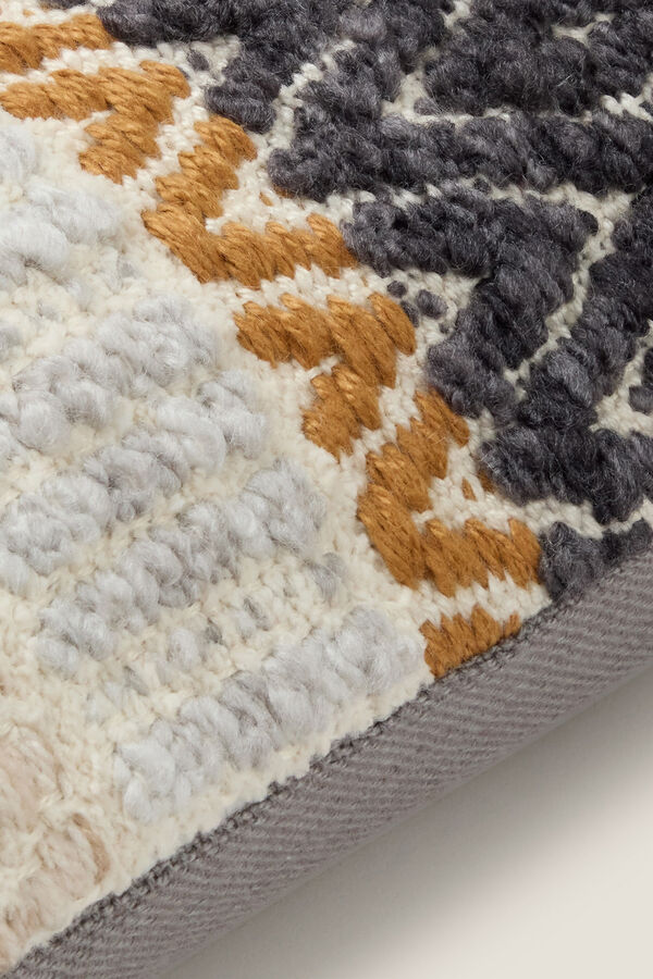 Textura Capa travesseiro bordado pompons estampado