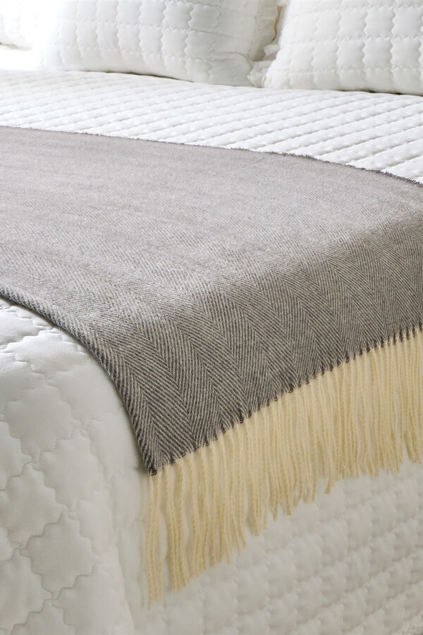 Textura Manta tejido espiga gris