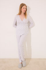 Women'secret Pijama de maternity cinza com soft touch cinzento