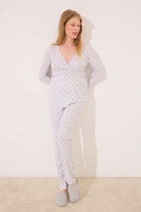 Women'secret Pijama de maternity cinza com soft touch