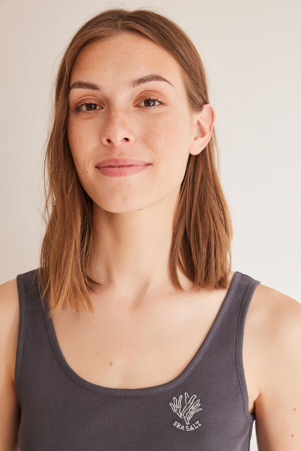 Women'secret Pijama corto 100% algod&oacute;n corales gris