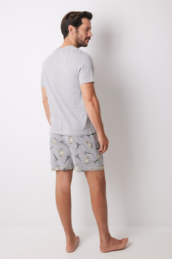 Women'secret Pijama corto hombre 100% algod&oacute;n Cobi gris