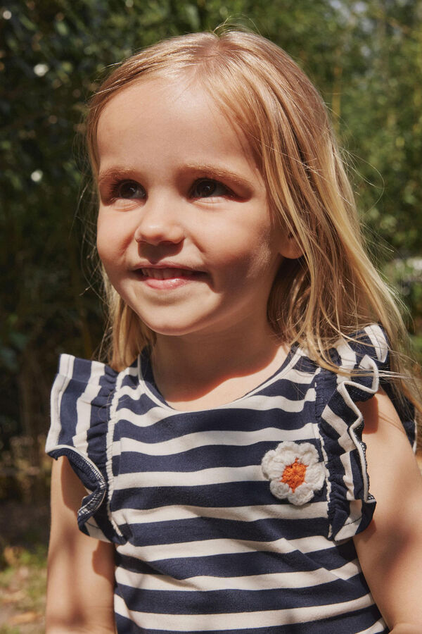 Name it T-shirt menina sem mangas &agrave;s riscas azul