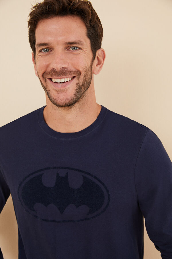 Women'secret Pijama largo hombre 100% algod&oacute;n Batman  azul