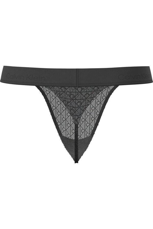 Calvin Klein Braga tanga de hilo microfibra negro