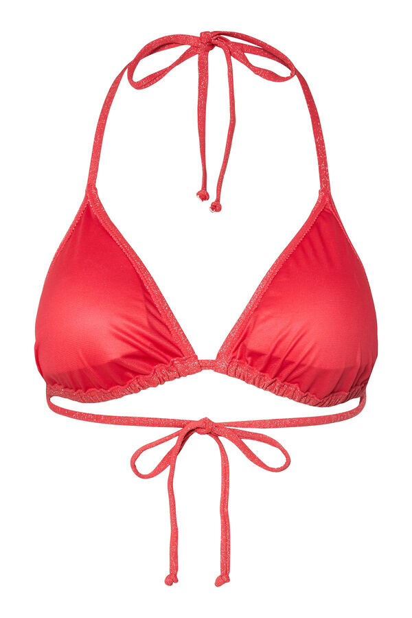 Pieces Top de biqu&iacute;ni lurex rosa