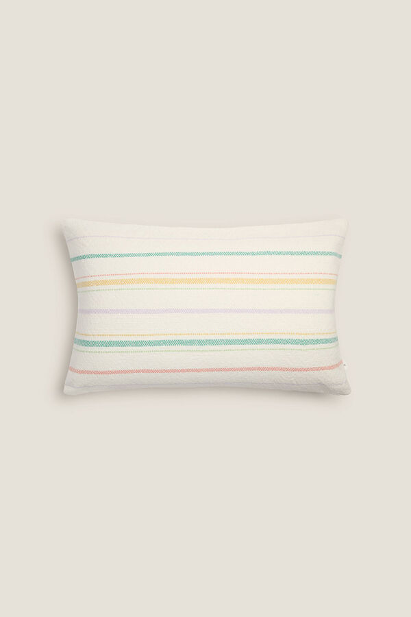 Textura Capa travesseiro algod&atilde;o riscas estampado