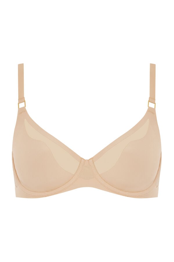 Chantelle Soutien com argolas Pure Light sem costuras  bege