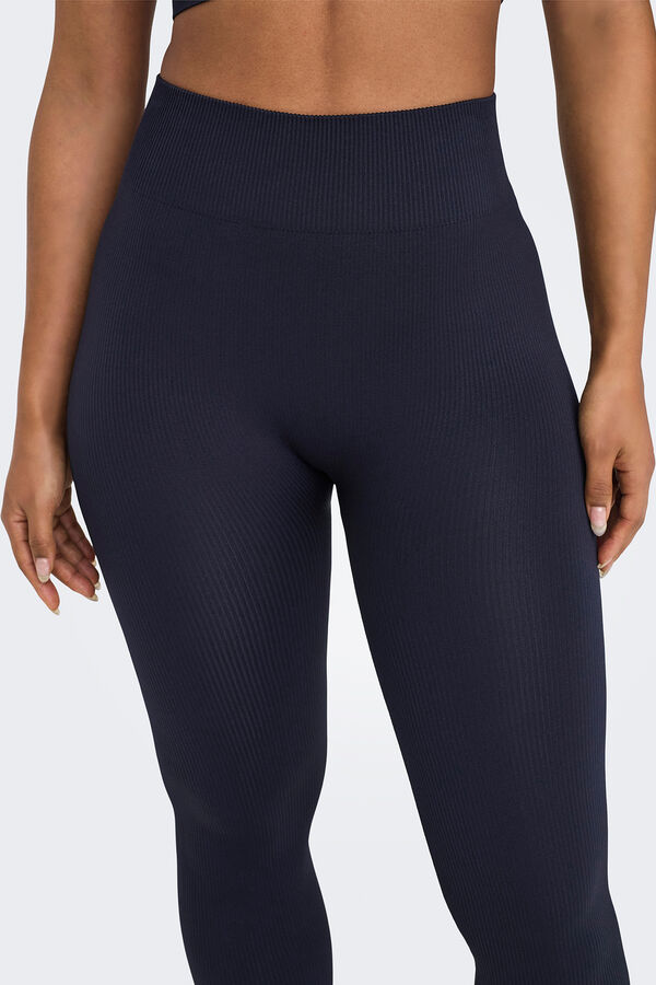 Only Play Leggings Seamless de cintura alta canal&eacute; azul